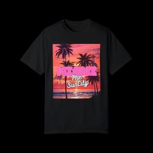 Unisex Miami Sun City Confort t-Shirt Black